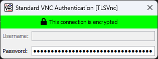 VNC Viewer authentication prompt
